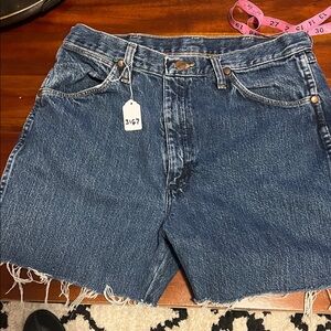 Wrangler Dark Blue Denim Cutoff Shorts